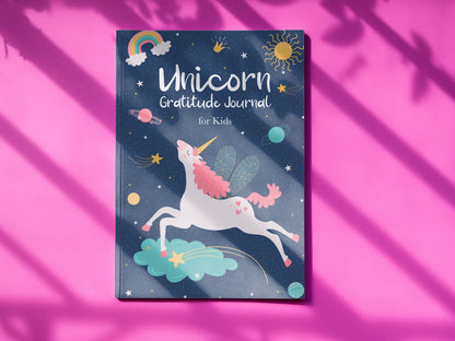 Unicorn Gratitude Journal for Kids/Girls. Printable PDF in A4, A5, US Trade, US Letter Sizes. 128 Pages, Each page Not the same