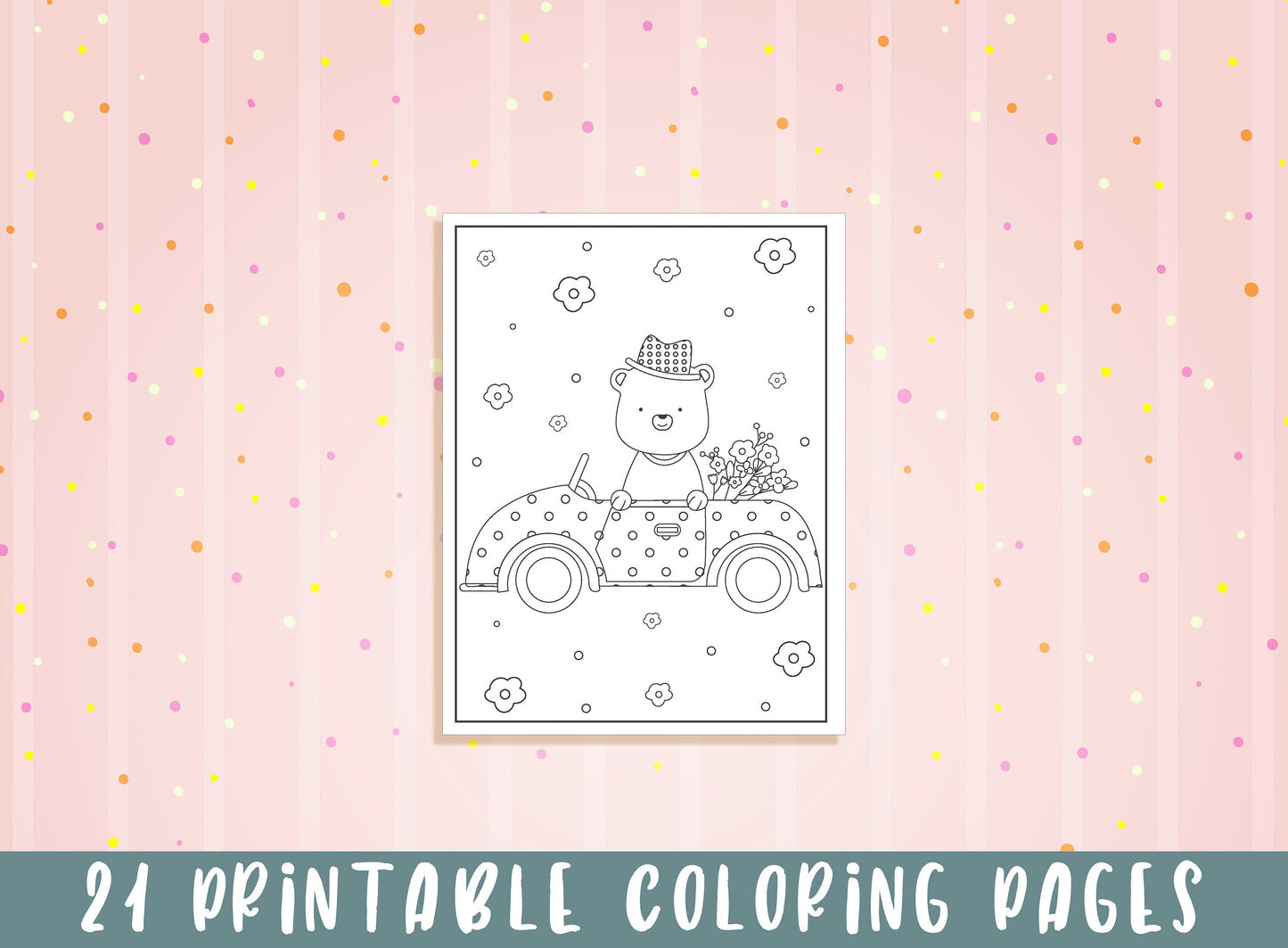 Bear Coloring Pages - 21 Printable Bear Coloring Pages for Kids, Boys, Girls, Teens, Bear Birthday Party Activity - Instant Download.