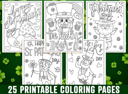 St. Patrick's Day Coloring Pages, 25 Printable St. Patrick's Day Coloring Pages for Kids, Boys, Girls, Teens, Patrick's Day Party Activity