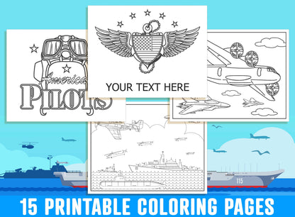 Navy Coloring Pages - 15 Printable US Navy Coloring Pages for Kids, Boys, Girls, Teens, Adults. Navy Party Activity, PDF, Instant Download.