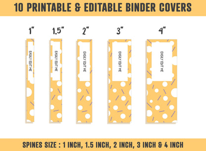 Binder Cover Template, 10 Printable & Editable Binder Covers+Spines, Binder Insert, Planner Cover Teacher/School, Printable Binder Cover