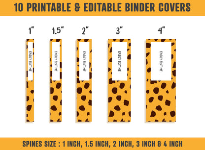 Binder Cover and Spine, 10 Printable & Editable Binder Covers+Spines, Binder Cover Template, Binder Insert, Planner Cover for Teacher/School