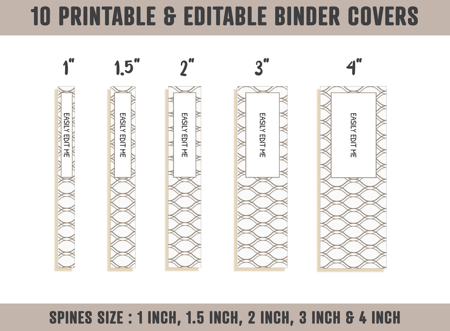Binder Cover Page, 10 Printable & Editable Binder Covers+Spines, Binder Insert/Template Planner Cover Teacher/School, Printable Binder Cover