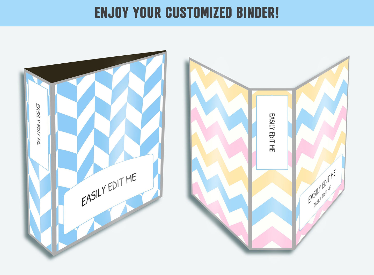 Binder Cover Inserts, 10 Printable & Editable Binder Covers+Spines, Planner Cover Template for Teacher/School, Printable Binder Cover, PDF