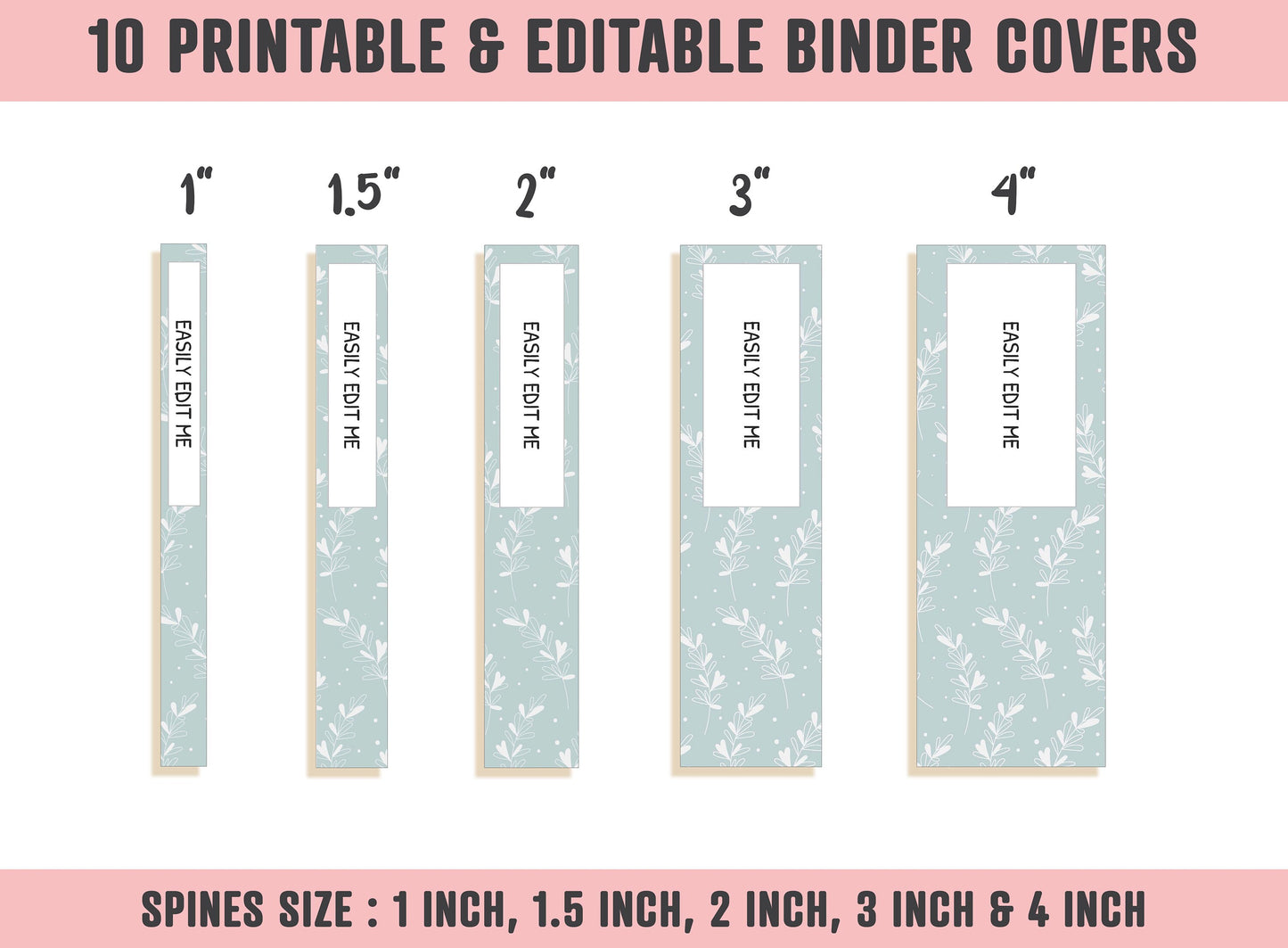 Binder Cover Set, 10 Editable Covers+Spines, Printable, Binder Cover Printable, Teacher/School Binder, Planner Cover, Binder Cover Inserts