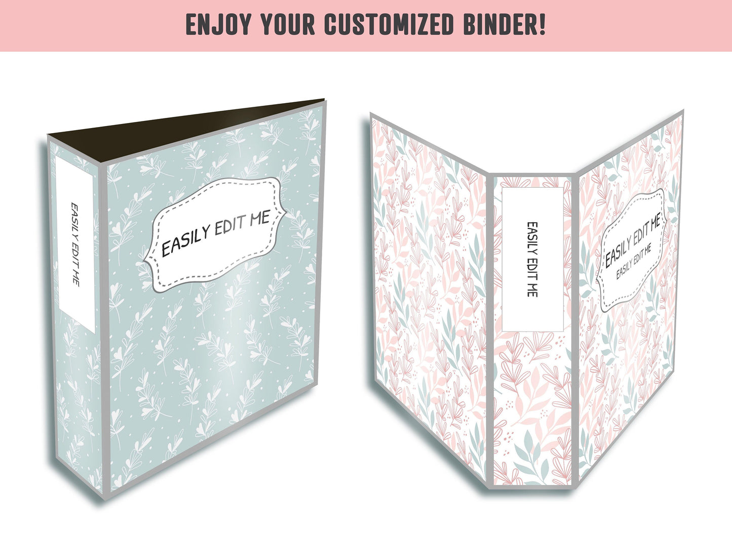 Binder Cover Set, 10 Editable Covers+Spines, Printable, Binder Cover Printable, Teacher/School Binder, Planner Cover, Binder Cover Inserts