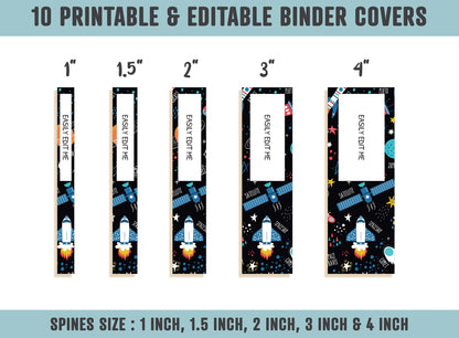 Binder Cover For Boys, 10 Printable/Editable Covers+Spines, Teacher/School Binder, Planner Cover, Binder Insert, Printable Binder Cover, PDF