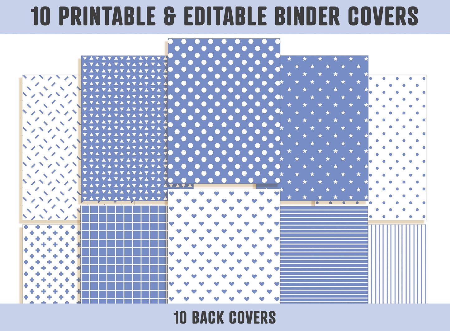 Planner Cover Page, 10 Editable Binder Covers and Spines, Binder Cover Printable, Teacher/School Binder Page, Binder Inserts, Template, PDF