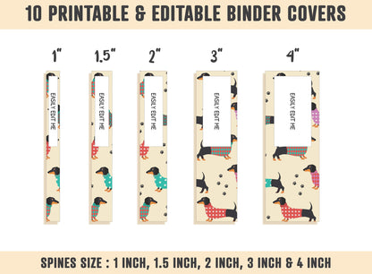 Binder Cover Printable Editable, 10 Covers+Spines, Binder Insert, Planner Cover, Teacher Binder, School Binder Cover, Printable Binder Cover