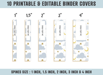 Binder Cover Printable Editable, 10 Covers+Spines, Binder Insert, Planner Cover, Teacher/School Binder Cover, Printable Binder Cover, PDF