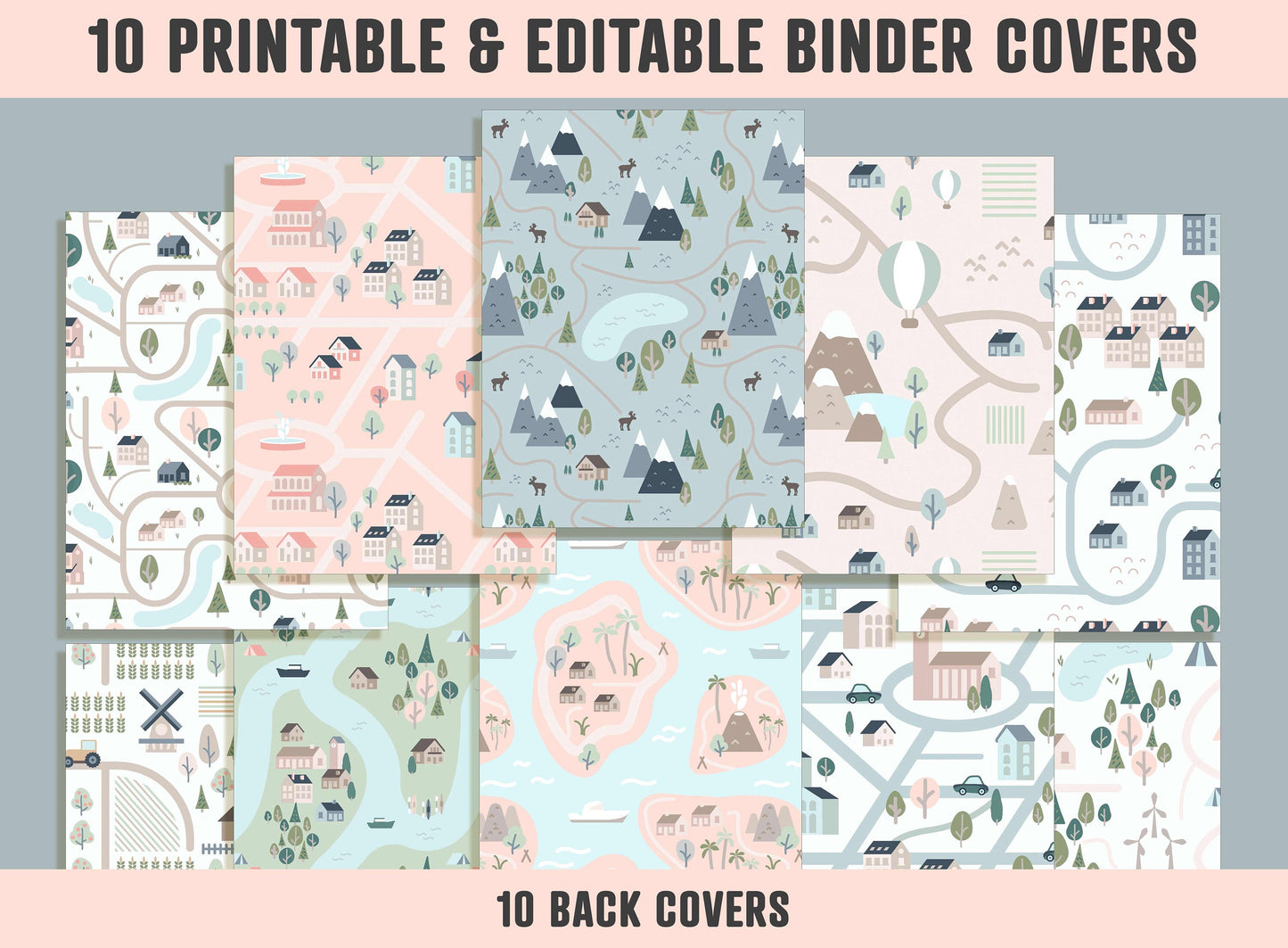 Adventure Binder Cover, 10 Printable & Editable Binder Covers + Spines, Binder Inserts, Teacher/School Planner Cover Template
