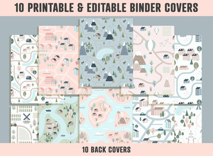 Adventure Binder Cover, 10 Printable & Editable Binder Covers + Spines, Binder Inserts, Teacher/School Planner Cover Template