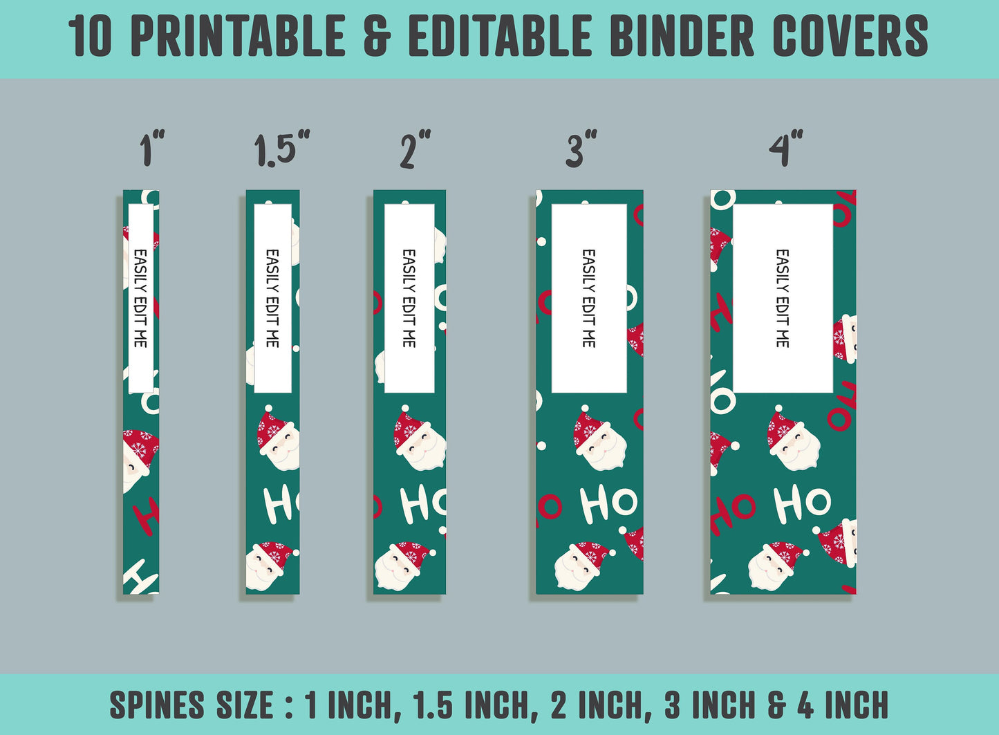 Christmas Pattern Binder Cover, 10 Printable & Editable Binder Covers + Spines, Binder Inserts, Teacher/School Planner Template