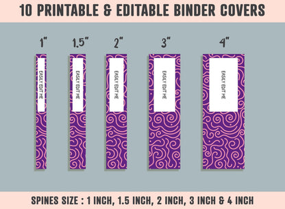 Swatches Memphis Lines Patterns Binder Cover, 10 Printable & Editable Covers + Spines, Binder Insert, Planner Labels, Teacher/School Binder