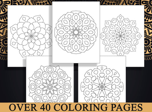 Mandala Coloring Books for Adults, 40 Printable Coloring Pages for Stress Relief and Relaxation, It’s Fun and Highly Rewarding