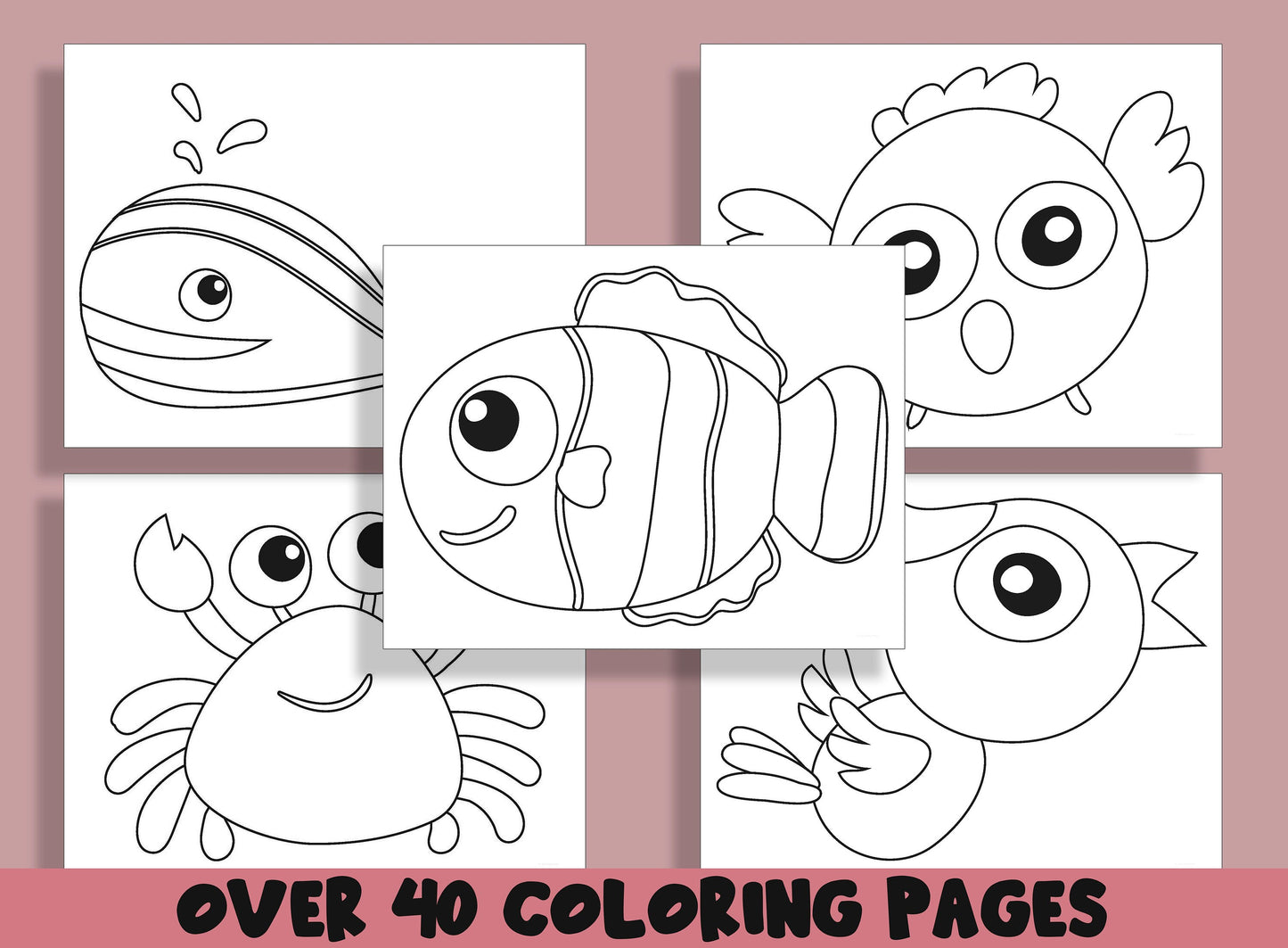 40 Preschool Coloring Pages, Suitable for Toddlers, Preschool, Kindergarten and Early Elementary Kids.