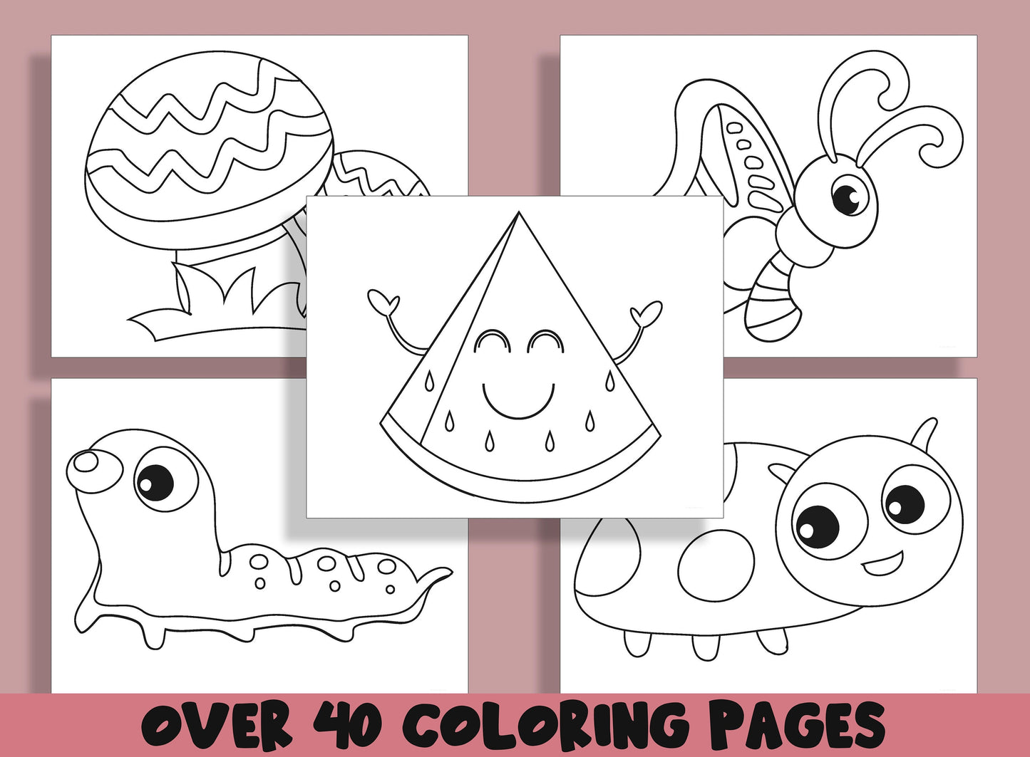 40 Preschool Coloring Pages, Suitable for Toddlers, Preschool, Kindergarten and Early Elementary Kids.