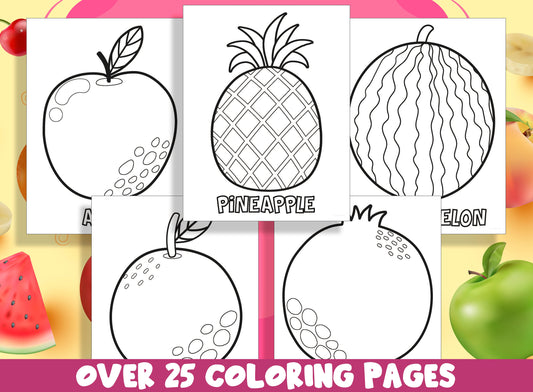 Fruit Coloring Pages, 25 Printable Fruit Coloring Pages for Preschool, PreK and Kindergarten Children