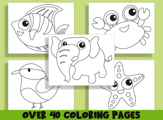 40 Printable Coloring Pages for Kids, Toddlers, Preschoolers, Kindergarten, Homeschool, Elementary School Children to Print and Color