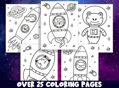 Space Coloring Pages, 25  Cute Kids Astronauts, Space and Astronomy Coloring Pages for Preschool, PreK and Kindergarten Children