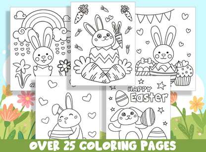 Easter Bunny Coloring Pages, 25 Printable Cute and Adorable Easter Bunny Coloring Sheets that the Kids Will Love