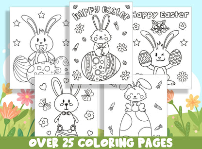 Easter Bunny Coloring Pages, 25 Printable Cute and Adorable Easter Bunny Coloring Sheets that the Kids Will Love