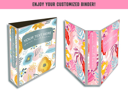 PowerPoint Binder Covers, 10 Printable/Editable Abstract Floral Covers & Spines, Binder/Planner Inserts for Teacher, Student, Home School