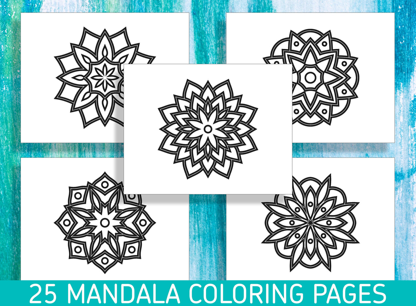 Simple Mandalas for Kids: 25 Delightful Mandala Coloring Pages for Kindergarten and Preschool Kids! - PDF File, Instant Download