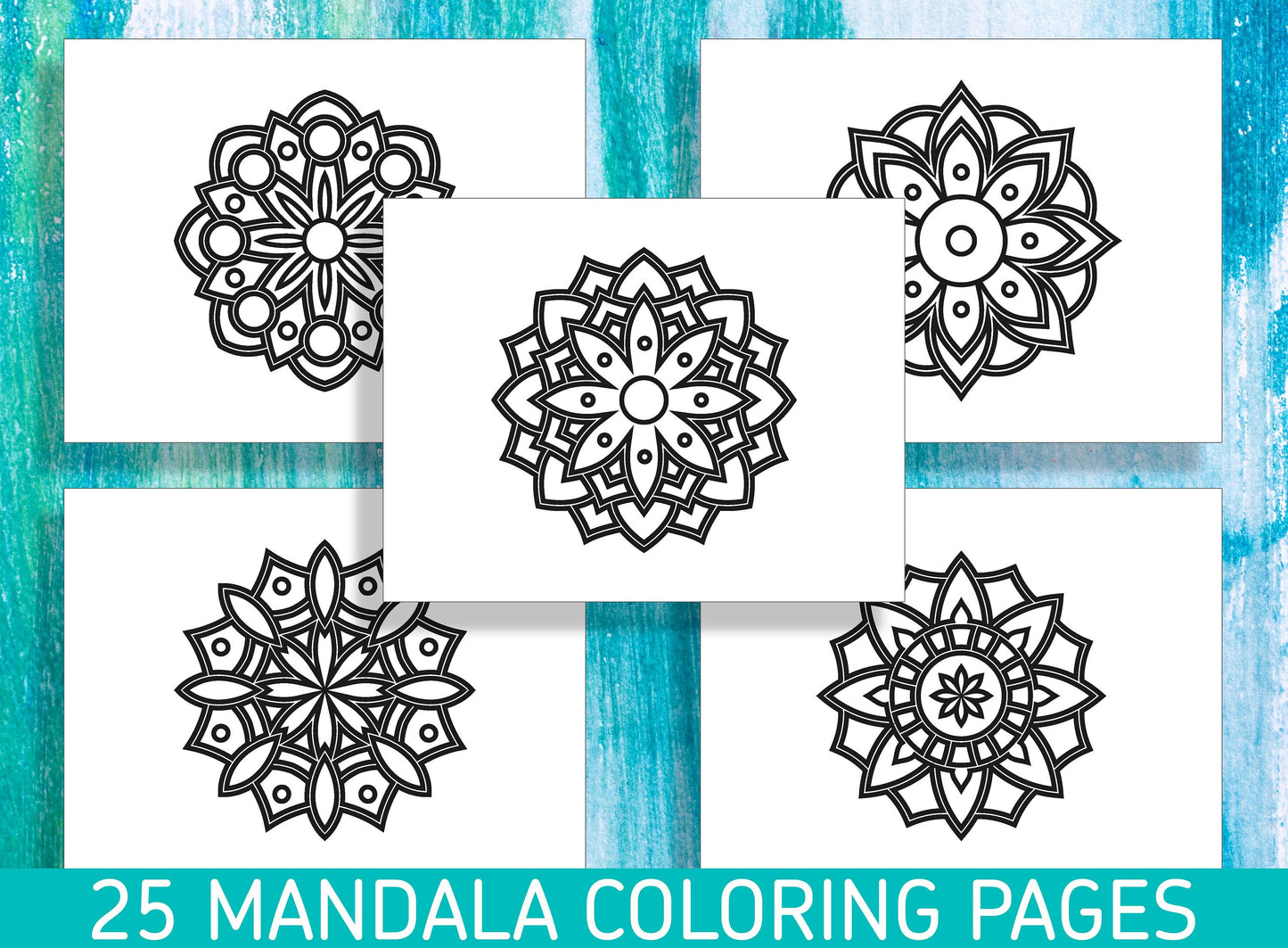 Simple Mandalas for Kids: 25 Delightful Mandala Coloring Pages for Kindergarten and Preschool Kids! - PDF File, Instant Download