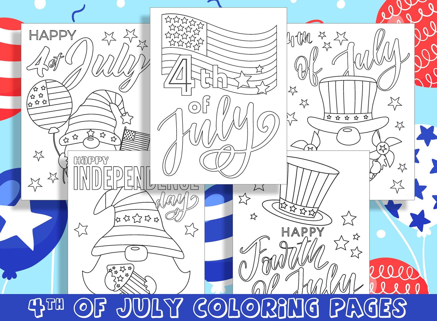 15 Patriotic Coloring Pages to Celebrate the 4th of July: Independence Day Fun for All Ages! PDF File, Instant Download