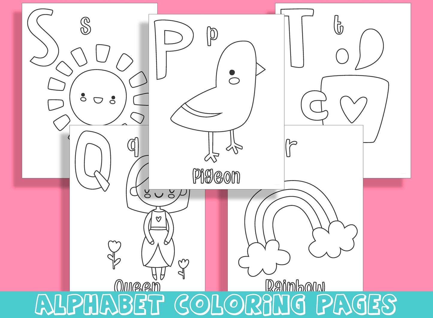 Color the Alphabet: Fun and Educational Coloring Pages for Kids, Upper Case (Capital) and Lower Case, PDF File, Instant Download