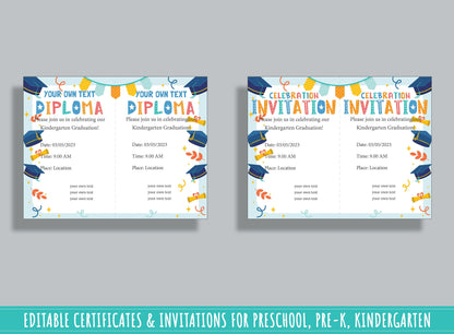 Kids' Fun Certificate and Invitation Collection: 37 Editable Pages for Celebrations and Events, PDF File, Instant Download