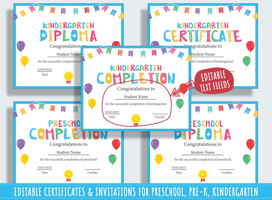 Design Your Own Diploma, Certificate, and Invitation: 37 Editable Pages for Students, PDF File, Instant Download