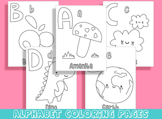 Color the Alphabet: Fun and Educational Coloring Pages for Kids, Upper Case (Capital) and Lower Case, PDF File, Instant Download