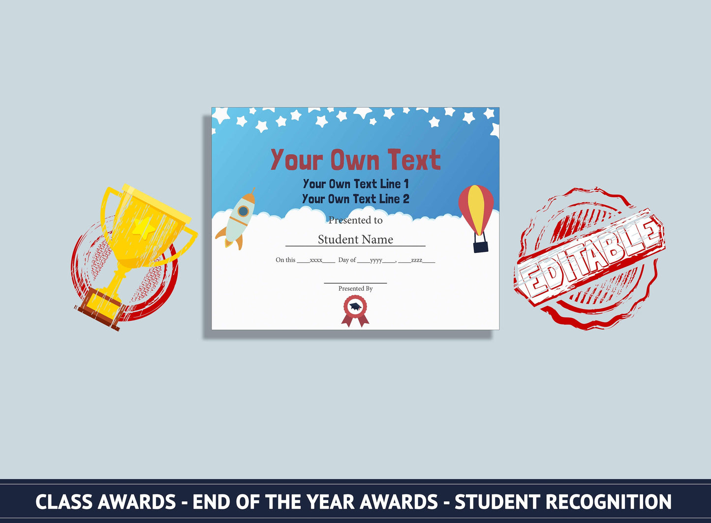 26 Editable Student Awards, End of the Year Classroom Awards - Student Recognition, PDF File, Instant Download