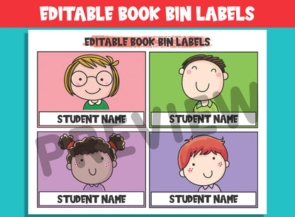 Customizable Classroom Chic: 16 Editable Book Bin Labels for Effortless Organization