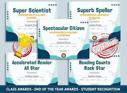 Editable Annual Awards, End of the Year Activities, End of School Year Awards, Student Recognition, PDF File, Instant Download