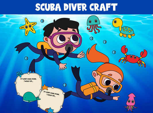 Underwater Adventures Craft Bundle: Scuba Diver and Ocean Animals - Dive into Creativity with 40 Pages of Fun!