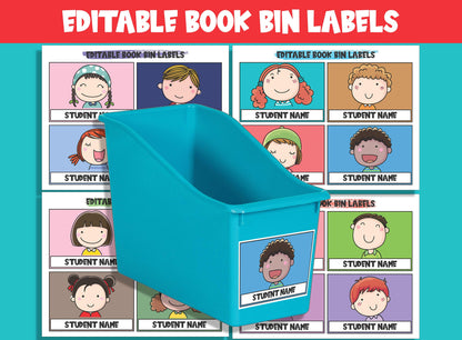 Customizable Classroom Chic: 16 Editable Book Bin Labels for Effortless Organization