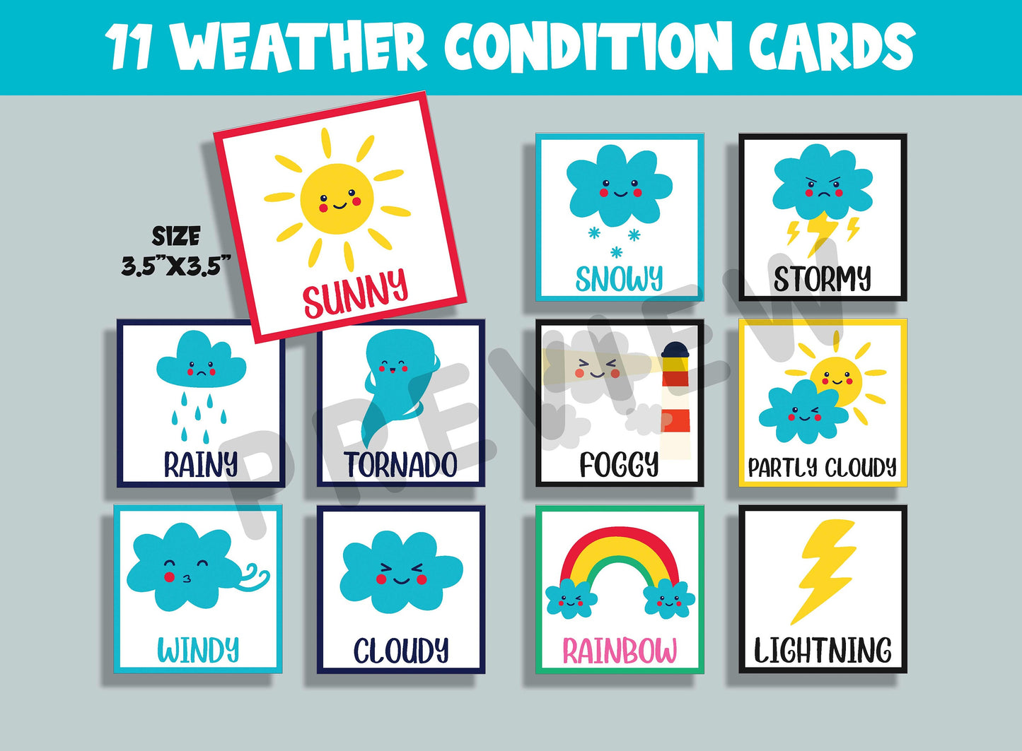 Daily Weather Cards, Weather Graph and Weather Chart Labels for Classroom Calendar, Temperature Cards, Seasons Activities