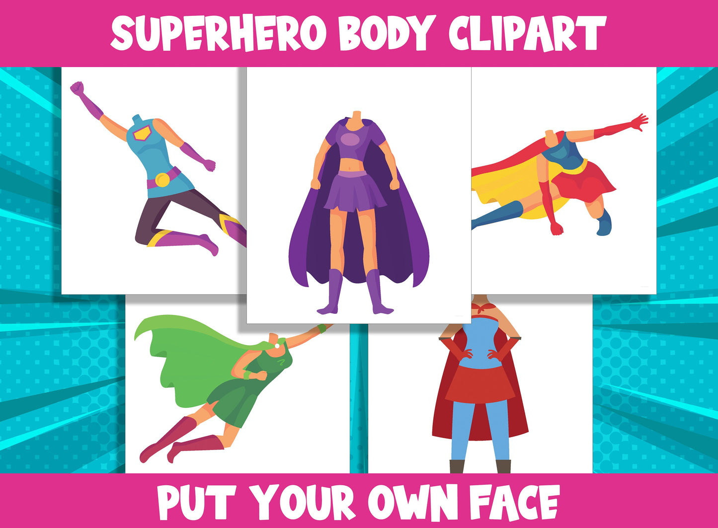 Superhero Women Body Set, 20 Pages, PDF File, Instant Download