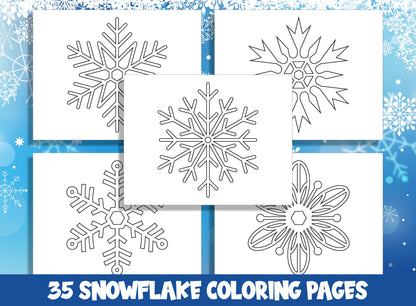 Snowflake Wonderland: 35 Magical Coloring Adventures for Kids, PDF File, Instant Download