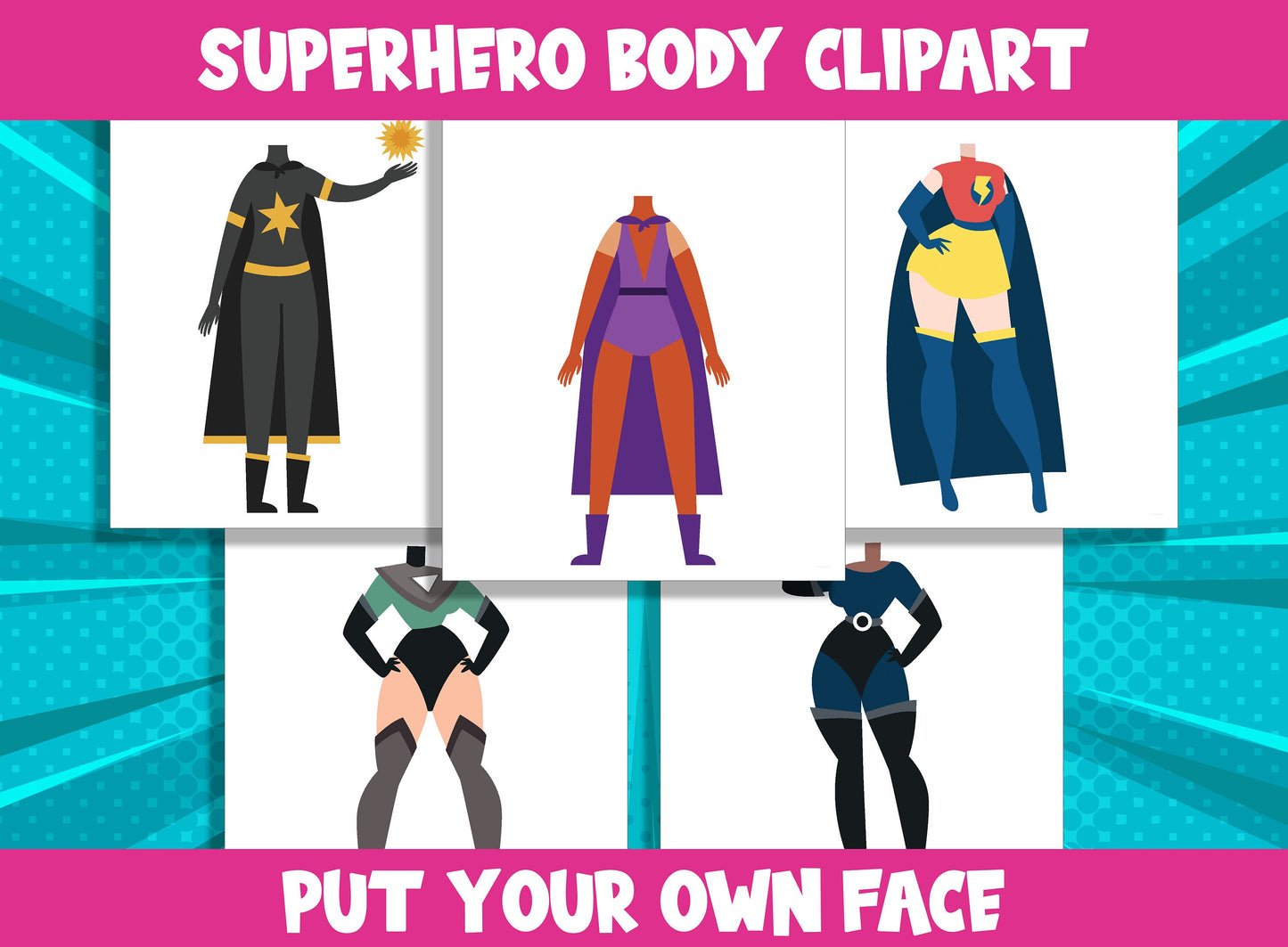 Superhero Women Body Set, 20 Pages, PDF File, Instant Download