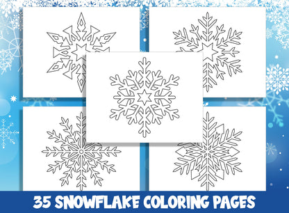 Snowflake Wonderland: 35 Magical Coloring Adventures for Kids, PDF File, Instant Download